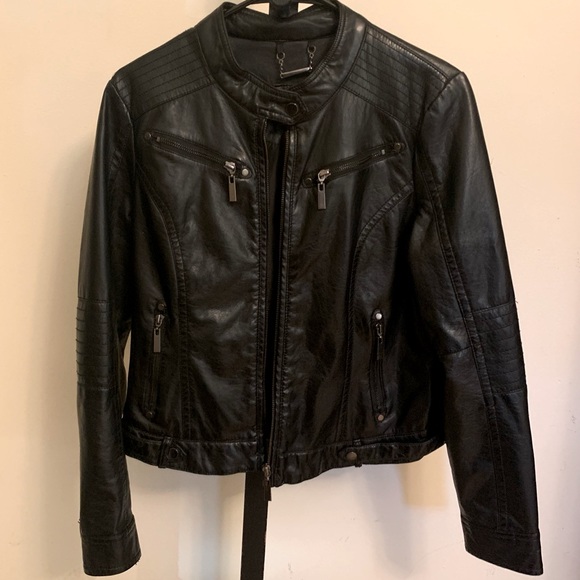 Jackets & Blazers - Faux Leather Moto Jacket